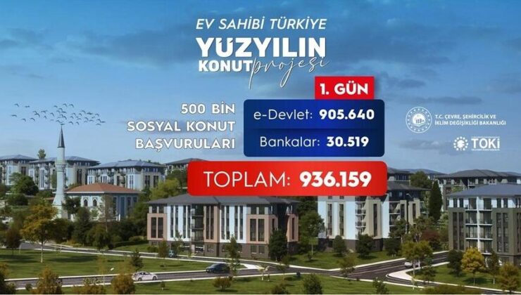 Yüzyılın Konut Projesi’ne ilk gün 936 bin 159 kişi başvurdu