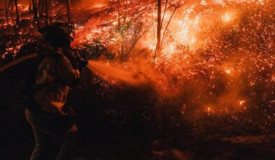 Japonya’nın Iwate eyaletindeki orman yangınlarını söndürme çalışmaları ikinci gününde devam ediyor