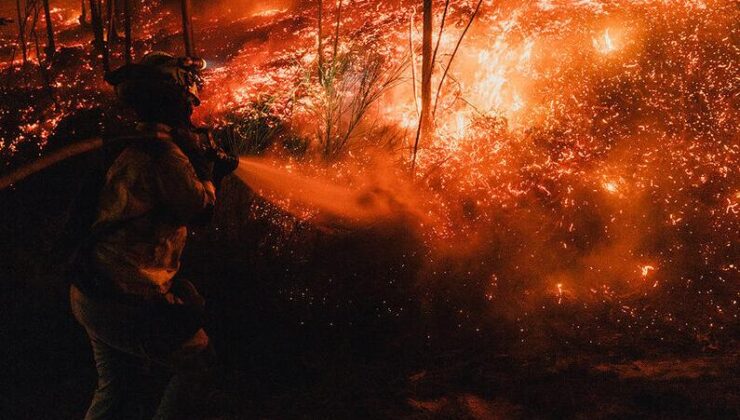 Japonya’nın Iwate eyaletindeki orman yangınlarını söndürme çalışmaları ikinci gününde devam ediyor