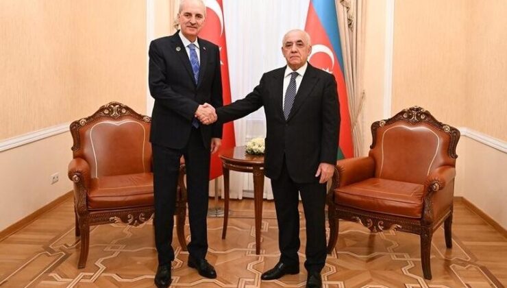 TBMM Başkanı Kurtulmuş, Azerbaycan Başbakanı Esedov ile görüştü