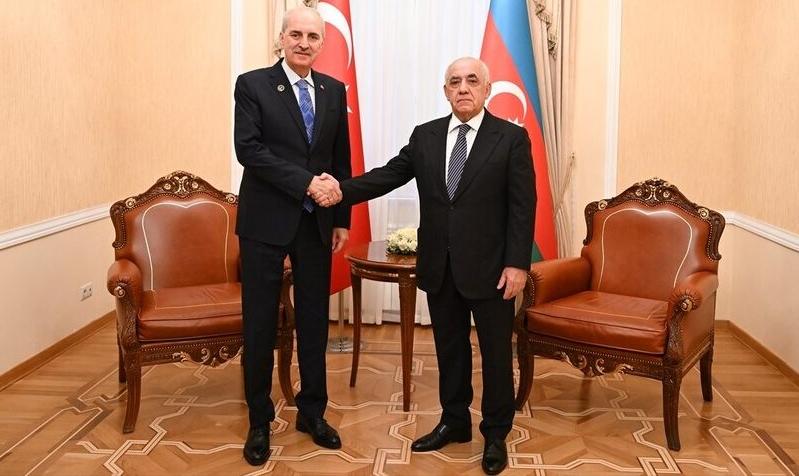 TBMM Başkanı Kurtulmuş, Azerbaycan Başbakanı Esedov ile görüştü